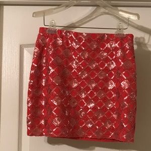Miami Shimmering Red Mini Skirt